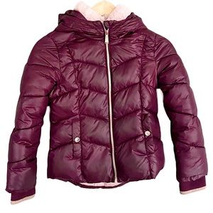 Michael Kors purple/magenta/pink girls puffer winter coat size 8